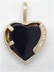 10K Solid Tri-Colored Black Hills Gold Onyx Heart Pendant